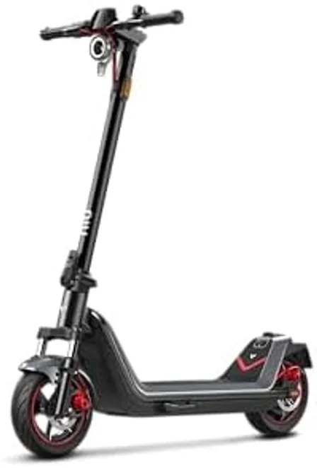 Detalle del NIU patinete eléctrico mostrando manillar, pantalla LED y panel de control con los 4 modos de conducción