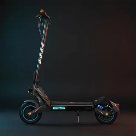 Detalle del sistema de plegado y doble anclaje del mástil del Smartgyro Rockway GTS