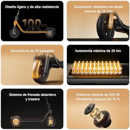 Xiaomi Electric Scooter 6 Lite plegado mostrando el mecanismo de plegado en 3 pasos