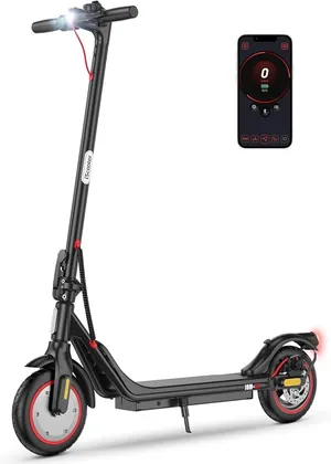 iScooter Patinete Eléctrico Adultos Homologado DGT, 500W Motor, Autonomía De 20-25 KM, Máxima 25KM/H, Bocina, Timbre, Intermitentes, App, Frenado Doble, Plegable, Carga 120 KG, 13 KG